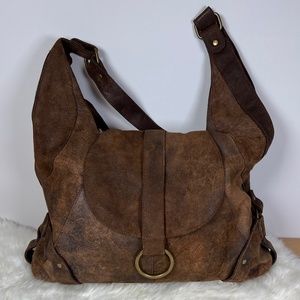 Vintage Women's HOBO Super Soft Brown Leather Large Shoulder Bag
